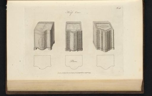 Three cupboards with top views