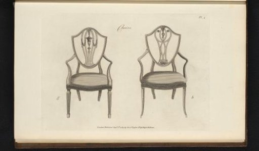 Two chairs with different ornaments