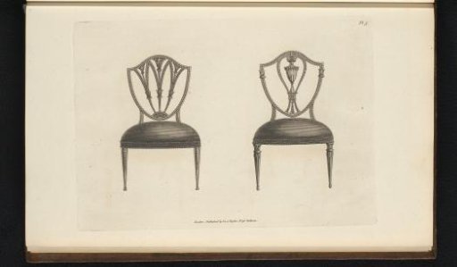 Two chairs with different ornaments