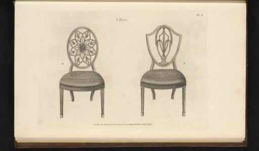 Two chairs with different ornaments