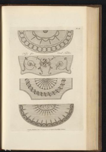 Four top views of tables