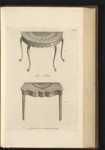 Side view of two tables