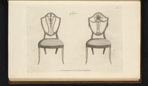 Two chairs with different ornaments
