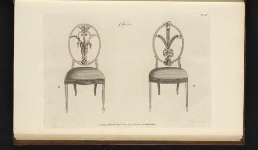Two chairs with different ornaments