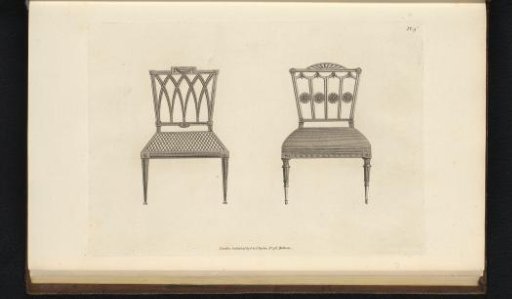 Two chairs with different ornaments