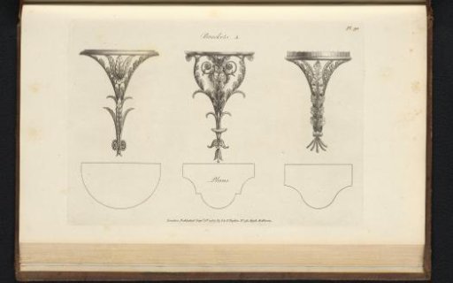 Three supports with schematic bird's-eye views