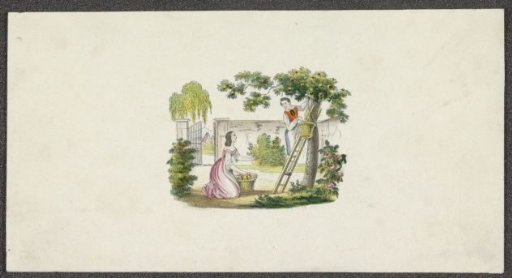 Apple Pickers in a Garden