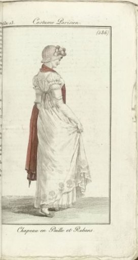 Journal des Dames et des Modes, Costume Parisien, 1805, An 13 (586) Chapeau en Paille et Rubans