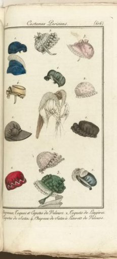 Journal des Dames et des Modes, Costume Parisien, 1805, An 13 (616) Hats, Toques and Capotes...