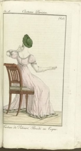 Journal des Dames et des Modes, Parisian Costume, 1805, Year 13 (623) Velvet Turban,...