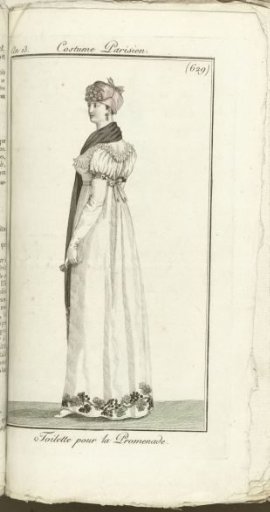 Journal des Dames et des Modes, Parisian Costume, 1805, Year 13 (629) Toilette for a Walk.