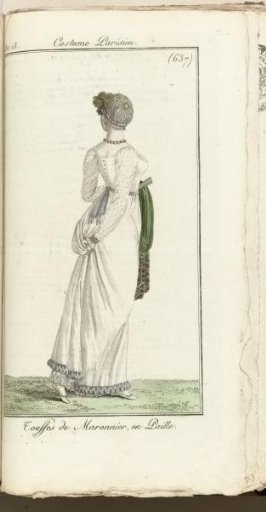 Journal des Dames et des Modes, Parisian Costume, 1805, Year 13 (637) Chestnut Clusters, in Straw