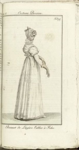 Journal des Dames et des Modes, Parisian Costume, 1805, Year 13 (639) Linen Maid's Bonnet...