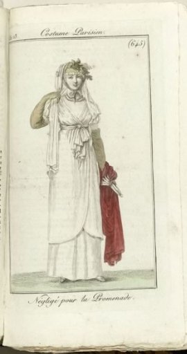 Journal des Dames et des Modes, Parisian Costume, 1805, Year 13 (645) Negligée for a Walk.
