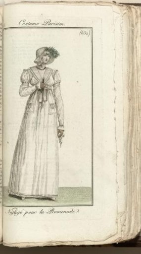 Journal des Dames et des Modes, Parisian Costume, 1805, Year 13 (652) Negligée for a Walk.