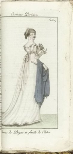 Journal des Dames et des Modes, Parisian Costume, 1805, Year 13 (662) Comb Top in Oak Leaf