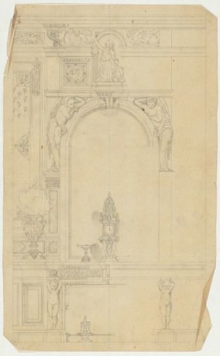 Façade with a mantelpiece
