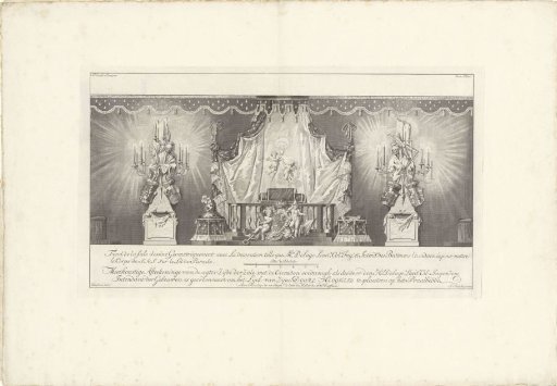 Rear side of the hall with the catafalque of Prince William IV, 1751