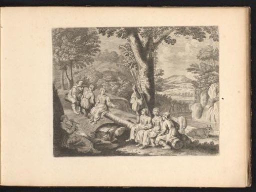 Resting shepherds playing on a seesaw