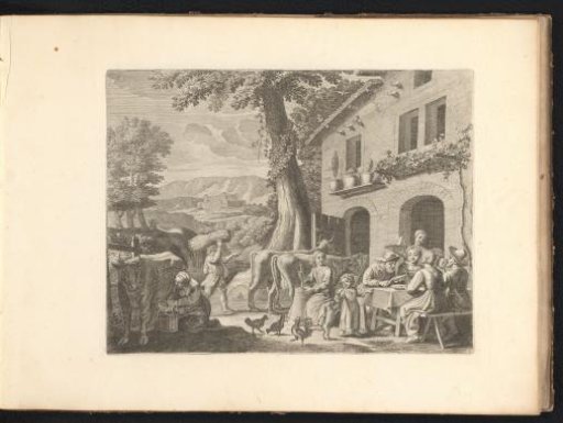Peasant company in front of a house