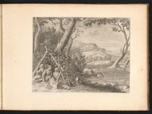 Landscape with the catching of birds