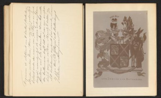 Photographic reproduction of a drawing of the coat of arms of Imbijze van Batenburg