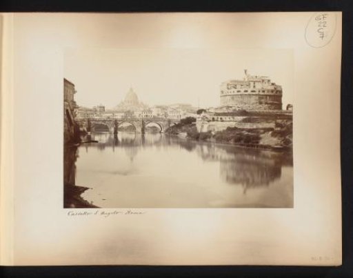 View of the Castel Sant'Angelo, the Tiber and St. Peter's in Rome, Italy