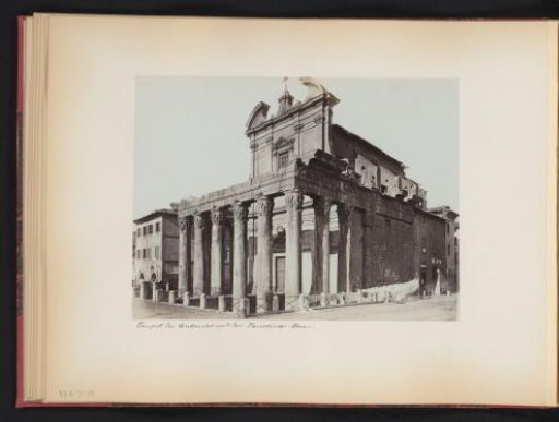 View of the Temple of Antoninus and Faustina on the Roman Forum in Rome, Italy