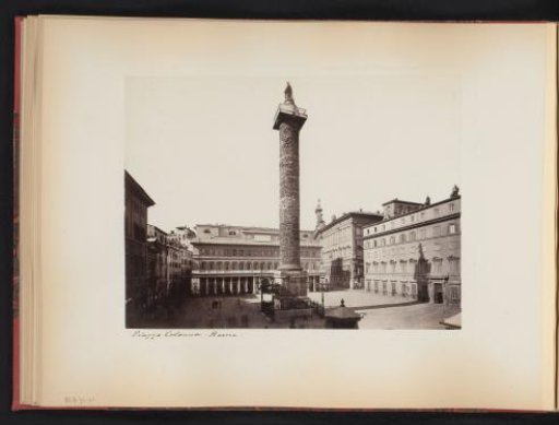 View of the Column of Marcus Aurelius in Rome, Italy