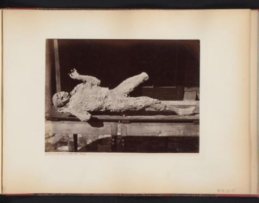 Mummified person in Pompeii, Italy