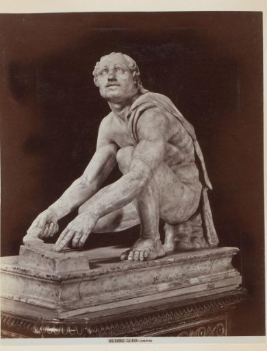 Sculpture of a Scythian in the Galleria degli Uffizi in Florence, Italy
