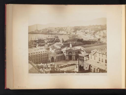 View of the harbour, the marine school and the station of Genoa, Italy