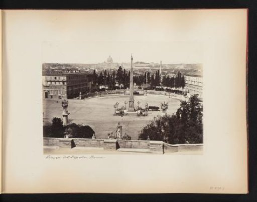 Piazza del Popolo in Rome, with the St. Peter's Basilica in the background, Italy