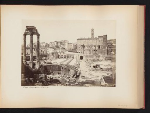 View of the Roman Forum with the Temple of Castor and Pollux in Rome, Italy