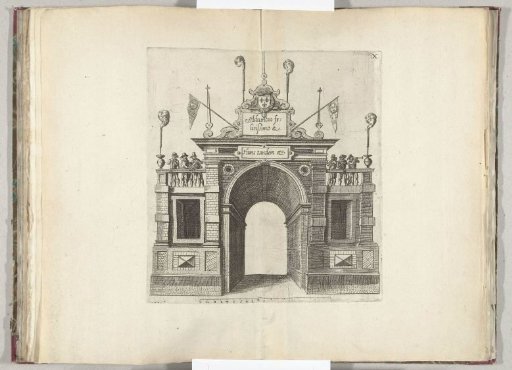 Triumphal arch with musicians opposite the Cruysstraat, 1582