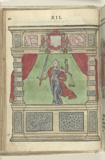 Stage with the personification of Justice (Justitia), 1578