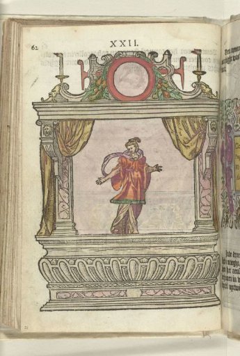 Stage with the personification of Clemency (Clementia), 1578