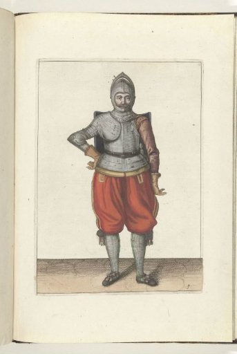 The exercise with the targe and rapier: the soldier at rest with the targe on his back (no. 1), 1618