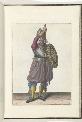 The Exercise with Shield and Spear: The Soldier Brings the Spear Back to the Resting Position in Three Times, Second Movement (No. 11), 1618