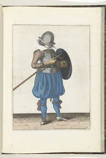 The Exercise with Shield and Spear: The Soldier Holds the Spear and Shield Close to His Body (No. 15), 1618