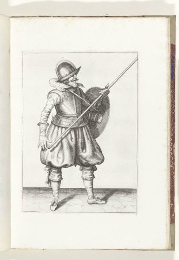 The exercise with shield and spear: the soldier brings the spear back into the resting position in three beats, first movement (no. 10), 1618