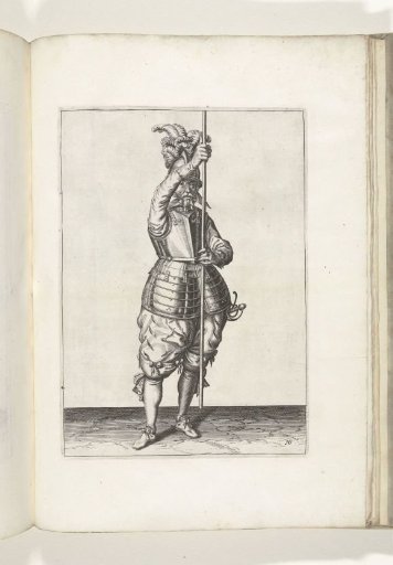 Soldier, seen from the front, holding his pike upright with both hands slightly above the ground (no. 16), ca. 1600