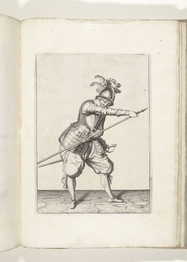 Soldier thrusting the point of his pike forward with his right hand while gripping the shaft with his left hand (no. 22), ca. 1600