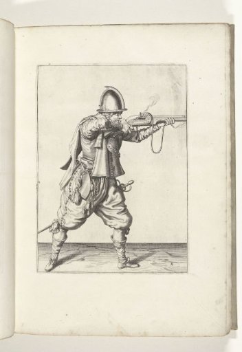Soldier aiming and firing the musket (no. 11), ca. 1600