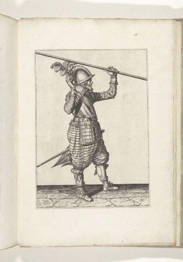 Soldier lifting his pike with his left hand above his left shoulder, his right hand raised to take over (no. 31), ca. 1600