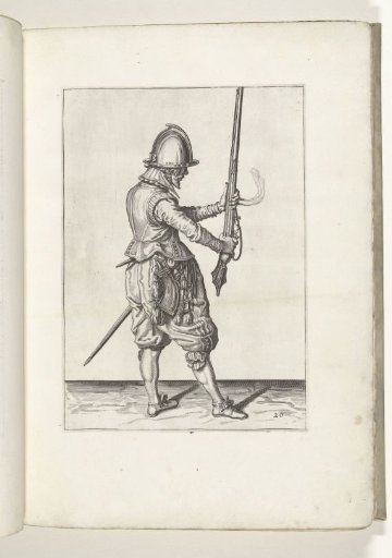 Soldier holding his musket upright with both hands in front of him (no. 20), ca. 1600