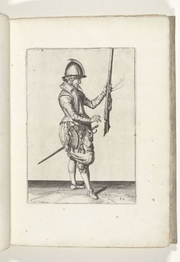 Soldier holding his musket upright with his left hand (no. 30), ca. 1600