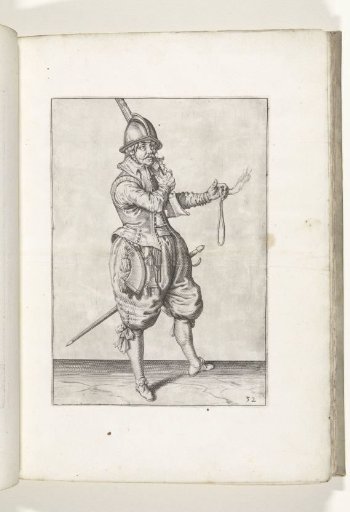 Soldier resting his musket on his shoulder with his right hand (no. 32), ca. 1600