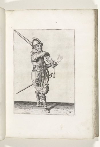 Soldier on guard taking his musket from his shoulder (no. 34), ca. 1600