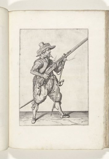 Soldier placing his fork under his musket (no. 11), ca. 1600